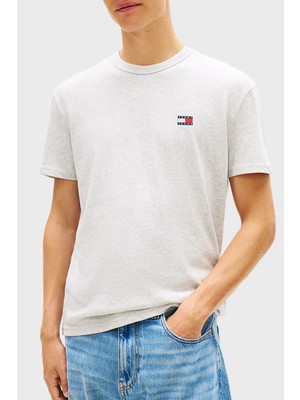 Tommy Jeans Pamuk Karışımlı Logolu Normal Kalıp T Shirt Erkek T Shirt DM0DM22667 P08