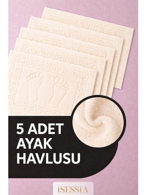 Isessia Serra 5 Adet %100 Pamuk En Iyi Emici Ayak Havlusu | Konforlu Banyo Paspası | 50X70CM
