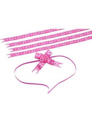 Papirüs Pembe Kalpler Küçük Boy Pratik Kurdele (100 Adetlik Paket)