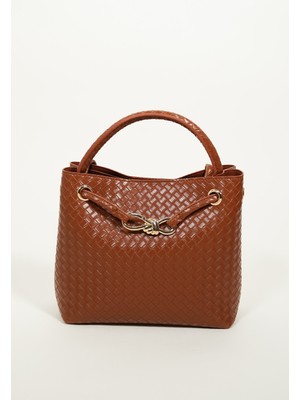 Bahels Kadın Venty Taba Renk Gold Tokalı El ve Omuz Çantası