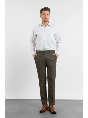 İmza Kahverengi Yan Cep Comfort Fit Esnek Pantolon 1003255176