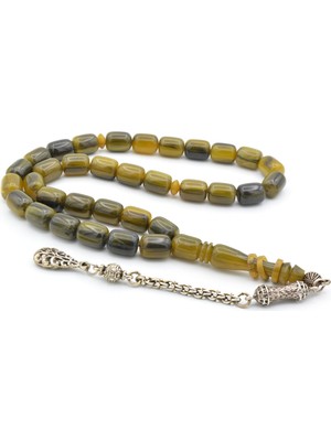 Murty99 Kapsül Kesim Iri Boy Hareli Siyah Yeşil Katalin Tesbih