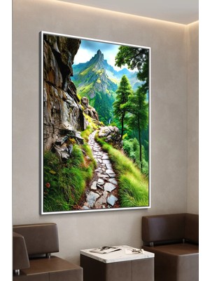 Artan Gallery Italyan Kadife Doğa Manzaralı Duvar Tablosu | Yağlı Boya Görünümlü | Ahşap Çerçeveli