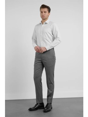 İmza Siyah-Bej Yan Cep Kendinden Desenli Comfort Fit Classic Pantolon 1003255177