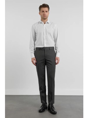 İmza Kahverengi-Bej Yan Cep Kendinden Desenli Comfort Fit Classic Pantolon 1003255177