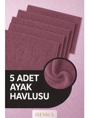 Isessia Serra 5 Adet %100 Pamuk En Iyi Emici Ayak Havlusu | Konforlu Banyo Paspası | 50X70CM