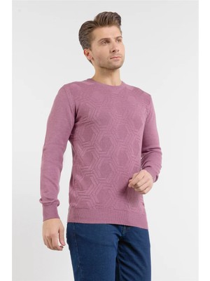 İmza Gül Kurusu Polo Yaka Uzun Kol Cepsiz Slim Fit Casual Pamuklu Triko Kazak 1012255130