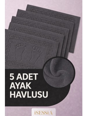 Isessia Serra 5 Adet %100 Pamuk En Iyi Emici Ayak Havlusu | Konforlu Banyo Paspası | 50X70CM