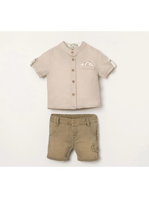 Blumi Kids Keten Gömlek ve Şortlu Erkek Bebek Takım