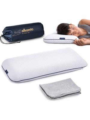 Visco Ortopedik Çocuk Yastığı 66X33 cm | Taşıma Çantası ve Ekstra Pamuk Kılıf Hediyeli | 2+ Yaş