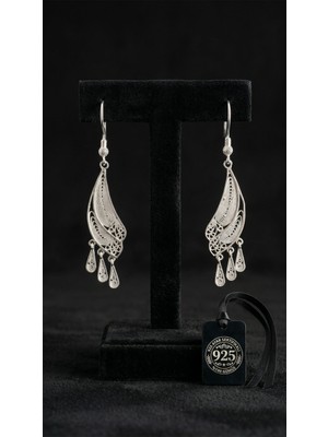 Roza Silver 925 Ayar Gümüş Geleneksel El Işçiliği Telkari Yusufcuk Kanadı Küpe
