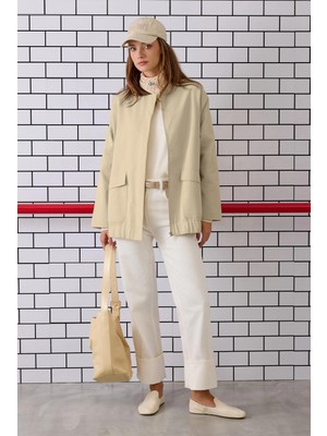 HE-QA Kanvas Bomber Ceket Kum Beji