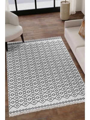 Carpet Diem Home Design Alya- Çift Taraflı, Katlanabilir, Yıkanabilir, Pamuk Kilim; Salon, Oturma Odası, Balkon