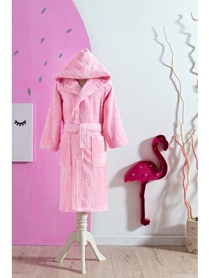 Özdilek Ashley Kapüşonlu Bambu Çocuk Bornozu 5/6 Yaş-Pembe
