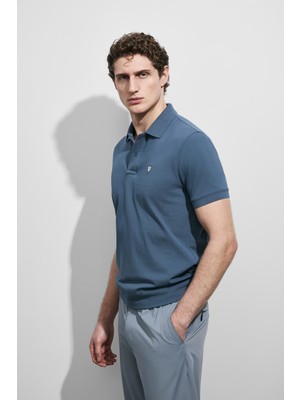 Lufian Laon Smart Erkek Polo Tişört Antrasit Kısa Kol Günlük Stil %100 Pamuk Konforlu Kesim