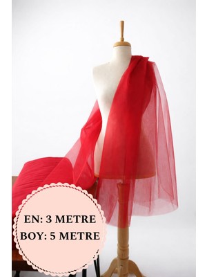 Narin Kumaş Evi Kristal Tül Kırmızı - Kına Gecesi, Düğün, Bohça, Gelin Arabası, Nişan, Organizasyon, Süsleme Tül