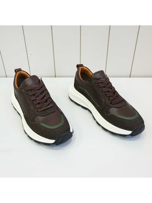 Beystil Hakiki Deri Kahverengi Sneaker Erkek Ayakkabı