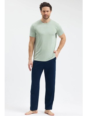 Malabadi Erkek Micro Modal Sıfır Yaka Pijama Takımı