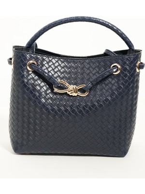 Bahels Kadın Venty Lacivert Renk Gold Tokalı El ve Omuz Çantası