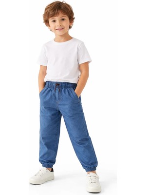 Queen Kids  Çocuk Denin Kargo Pantolon Mavi
