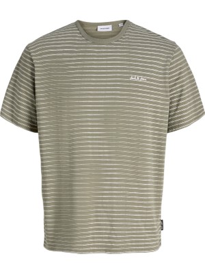 Jack & Jones Erkek Minimal Logolu Çizgili Tisört - Devin
