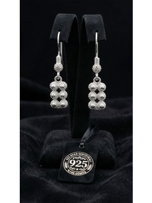 Erdobia 925 Ayar Geleneksel Telkari Midyat Bereket Serisi Dikdörtgen Sallantılı Kanca Gümüş Küpe