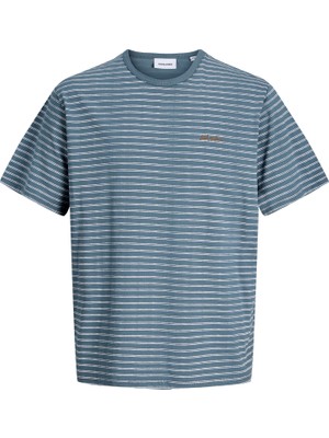 Jack & Jones Erkek Minimal Logolu Çizgili Tisört - Devin