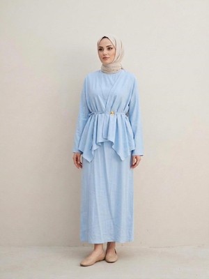 Miostil Aksesuar Detay Ikili Elbise-Bebe Mavisi