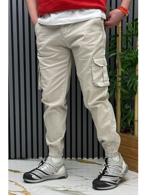Wafrazon Erkek Keten Likralı Gabardin Kargo Cepli Pantolon (6 Cepli)