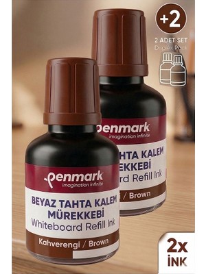 Artlantis Kahverengi Yazı Tahta Kalemi Mürekkebi 30 ml 2 Adet Penmark Tahta Kalemi Mürekkepi Kolay Silinebilir Doldurulabilir