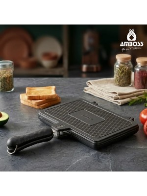 Amboss Vento Döküm Ocak Üstü Tost Tavası – Siyah