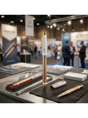 BK Gift Bk Kurumsal Promosyon 1101 Metal Beyaz Roller Kalem(10 Adet) – Lazer Baskılı Logolu Şık Ofis Kalemi