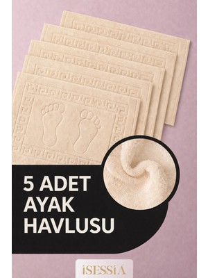 Isessia Serra 5 Adet %100 Pamuk En Iyi Emici Ayak Havlusu | Konforlu Banyo Paspası | 50X70CM