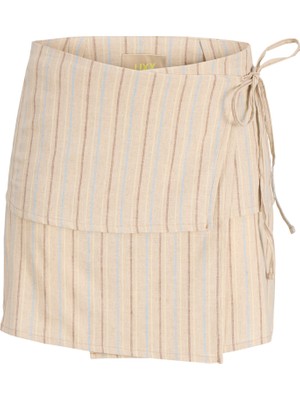 Jack & Jones Kadin Asimetrik Çizgili Midi Etek - Sina