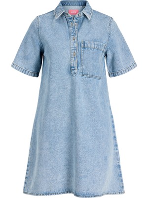 Jack & Jones Kadin Gömlek Yaka Denim Kisa Elbise - Amara