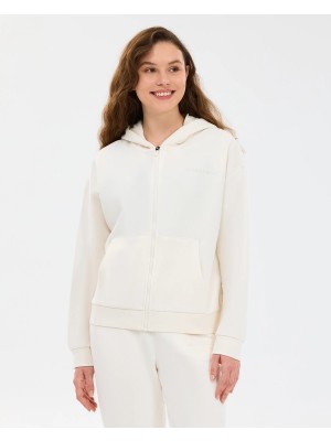 Skechers W Essential Full Zip Sweatshirt Kadın Beyaz Sweatshirt S2610016-3855