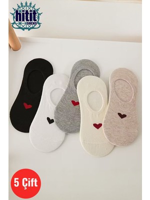 Hitit Socks Kadın 5 Çift Boğazı Olmayan Ayakkabıdan Görünmeyen Suba Babet Çorap Çok Renkli
