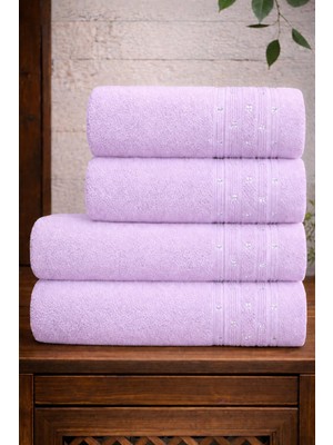 Mela Home Inci 4'lü Banyo Havlu Seti Hamam Takımı- El ve Yüz Havlusu- Çeyiz - Hediyelik 100% Pamuk