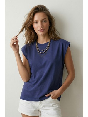 Elemge Premium %100 Pamuk Süprem Tok Kumaş Kadın Oversize Beyaz T-Shirt Geniş Omuzlu Dökümlü Kolsuz Bol Kalıp Basic Tişört