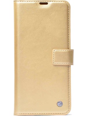 ZORE iPhone 12 Pro Kılıf Mtr Kar Deluxe Kapaklı Kılıf-Gold