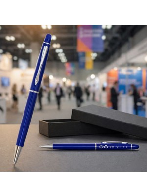 BK Gift Bk Kurumsal Promosyon 1022 Metal Lacivert Touchpen Kalem(10 Adet) – Lazer Baskılı Logolu Tükenmez Kalem