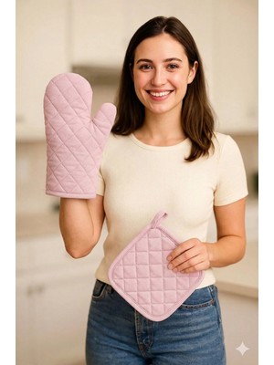 Miabella Home Fırın Eldiveni Fırın Tutacağı Premium Isı Geçirmez Mutfak Eldiveni Tutacak Isıya Dayanıklı Eldiven