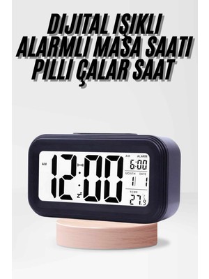 Asa Store Dijital Işıklı Alarmlı Çalışma Masası Ekran Pilli Çalar Saat