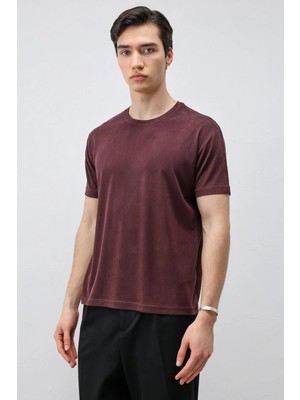 Antioch Mürdüm Regular Fit Modal Teknik Kumaş Erkek T-Shirt