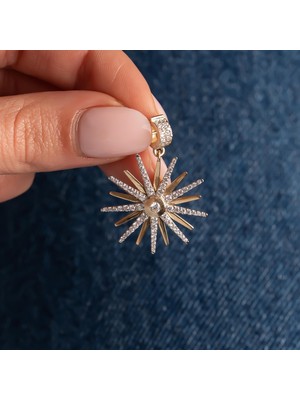 Hakan Mücevherat Taşlı Güneş 14 Ayar Kolye Ucu