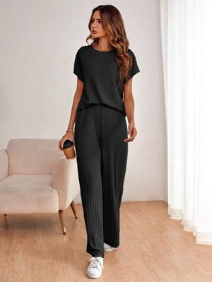 New Orginal Kadın Bol Kesim Pamuklu Günlük Şık Ikili Takım