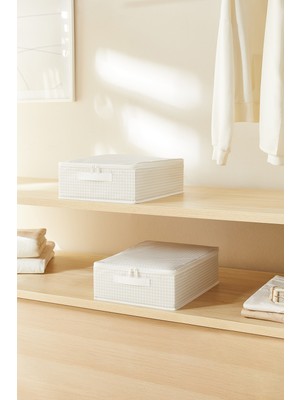 Home Wave 2'li Gri Pötikare Destekli Kutu Hurç Set 31 x 38 x 12 cm