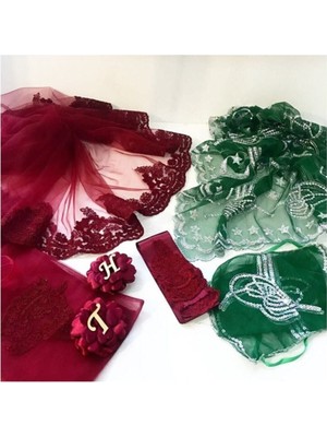 Evsay Gelin Duvağı Kardeş Kuşağı ve Damat Şalı El Gülü