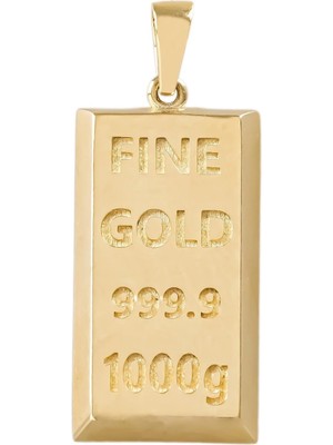 Hakan Mücevherat 14 Ayar Altın Külçe Tasarım Kolye Ucu