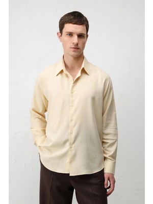 Antioch Sarı Teknik Regular Fit Erkek Gömlek